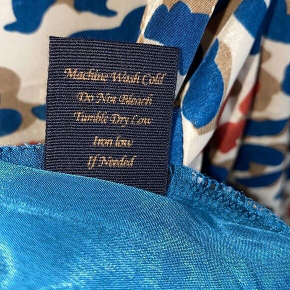 EDGE Turquoise, Cream and Orange Leopard Print Blouse-L - Picture 7 of 7